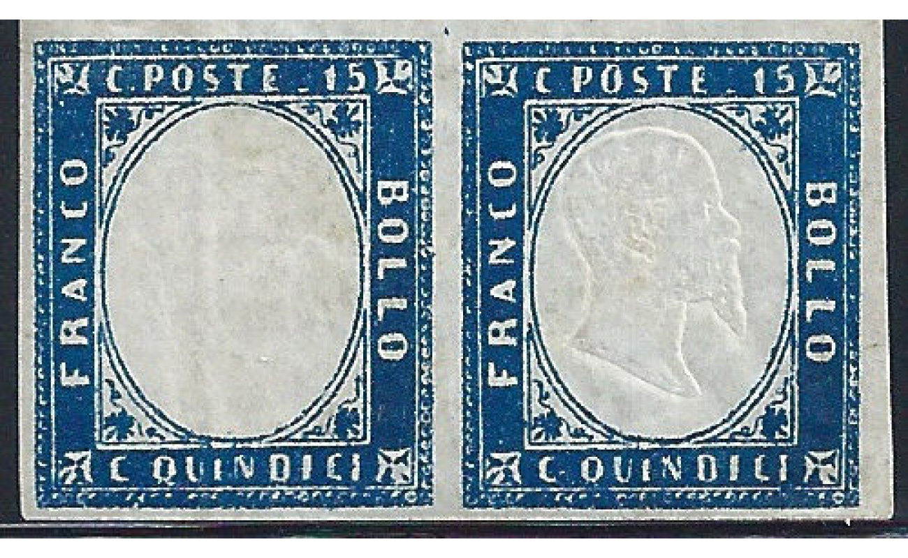 1863 Italia - Regno , n. 11+11n  VARIETA' - MNH ** Certificato Raybaudi GOMMA INTEGRA