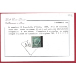 1865 Italia - Regno , n° 25  "Ferro di cavallo" III° tipo  MNH/** Certificato E.Diena