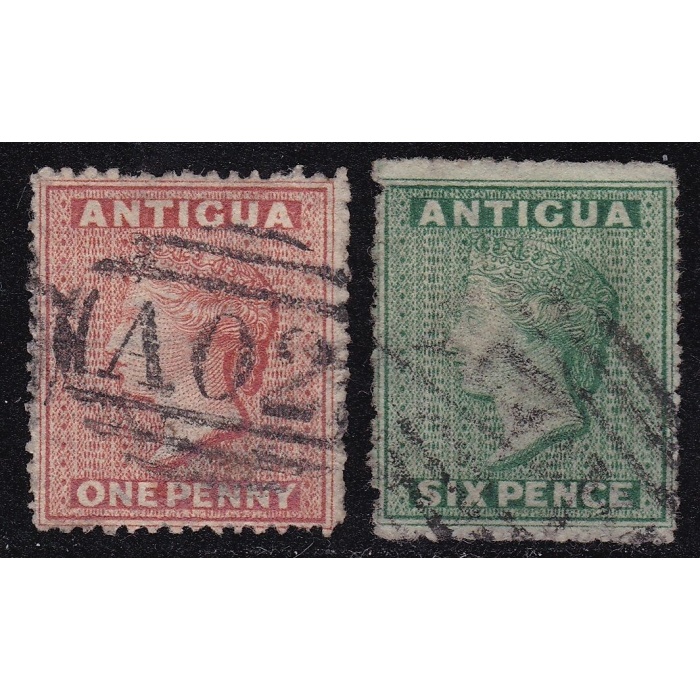 1867 ANTIGUA - SG n° 7 + n° 9 USED