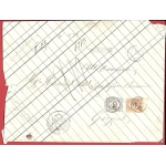 1874 REGNO, Tasse n° 8+12 su documento RACCOMANDATO per Girgenti