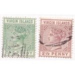 1879-80 BRITISH VIRGIN ISLANDS, SG  24/25  2 values  USED