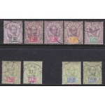 1888-92 SARAWAK - SG n° 8/16  9 val USED