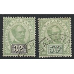 1897 SARAWAK - SG n° 19/20  Sir Charles Brooke 32c./50c. USED
