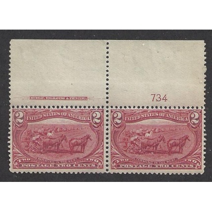 1898 Stati Uniti, n° 150  2 c. bruno-carminio   MNH/**  COPPIA