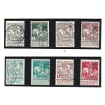 1911 Belgio - n. 92/99 Caritas soprastampata 1911 - 8 valori - USATA
