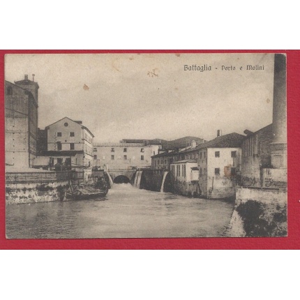 1917 BATTAGLIA (PADOVA), Porto e molini VIAGGIATA