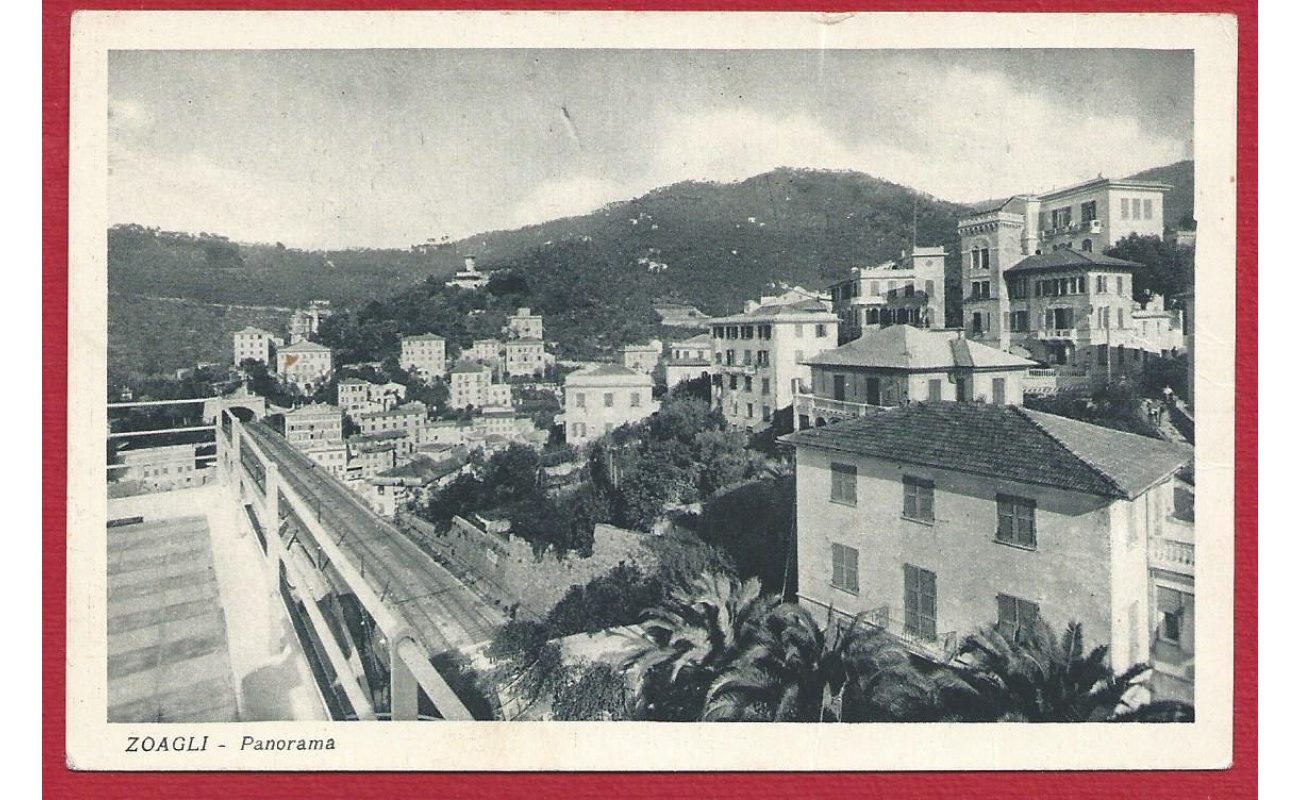 1920ca  ZOAGLI, Panorama con ferrovia NUOVA