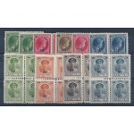 1927-29 LUSSEMBURGO, n° 197/207 , senza il 205 ,  MNH** QUARTINA