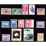 1930-35 SOMALIA ED ALTRE COLONIE, 14 valori sovrastampa SAGGIO MNH/**