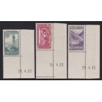 1932-33 ANDORRA FRANCESE,  n° 36/39A/40A  3 valori  MNH/** SPLENDIDI