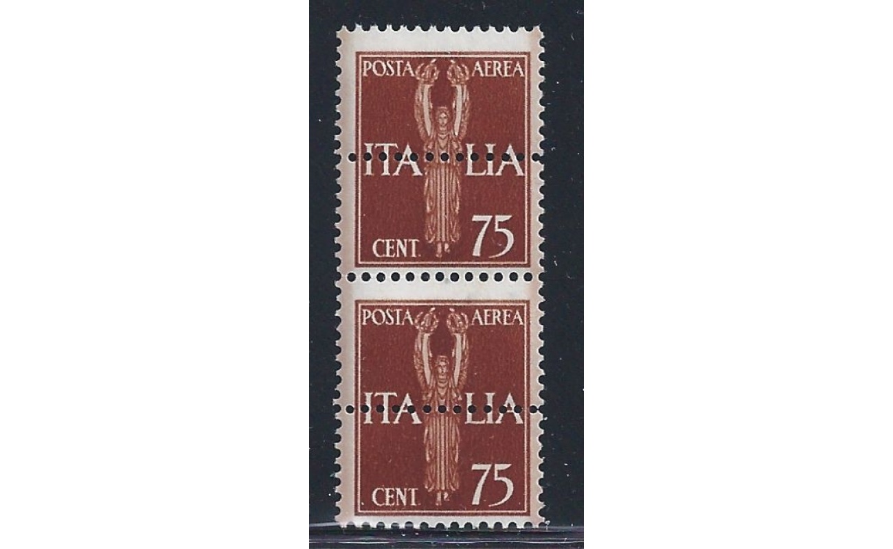 1932 REGNO, PA n° 12c  75 c. bruno giallo  COPPIA  MNH/**  VARIETA'