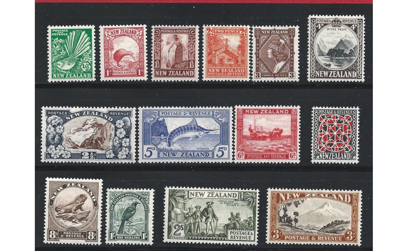 1935-36 NEW ZEALAND, Stanley Gibbons n. 556/569 - 14 valori - MH*