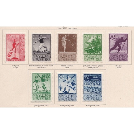 1938 RUSSIA , Sport diversi n. 690/697 serie di 8 valori , MH*