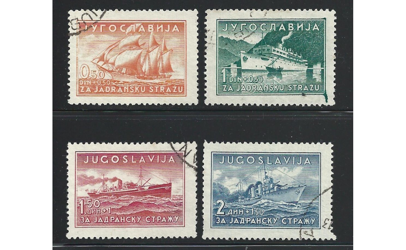 1939 JUGOSLAVIA - Michel n. 385I/388I - Unificato n° 349/352  USATA