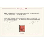 1944 RSI, n° 495/A 20c. carminio MNH/** Certificato Raybaudi Firma Oliva