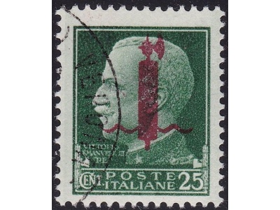 1944 Repubblica Sociale Italiana, n° 490 usato - Cert. Chiavarello Firma Oliva