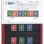 1945 FRANCIA, n 701A-F  Non emessi  MNH**  Certificato Cilio