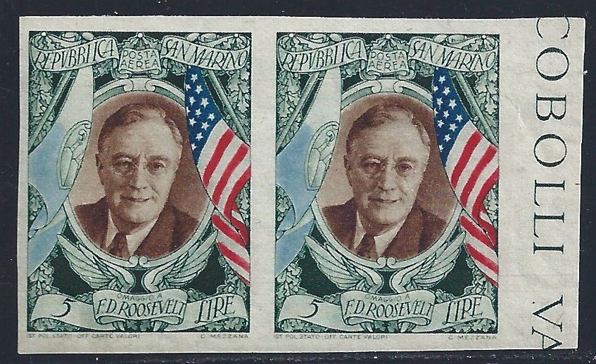 1947 SAN MARINO, PA n° 63b Presidente Roosevelt MNH/**