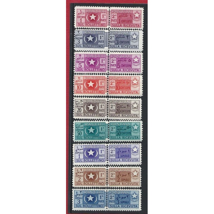 1950 SOMALIA AFIS, Pacchi Postali 1/9 , MNH**