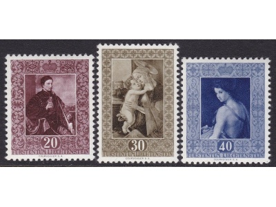 1952 Liechtenstein, n° 268/270 serie di 3 valori MNH/**
