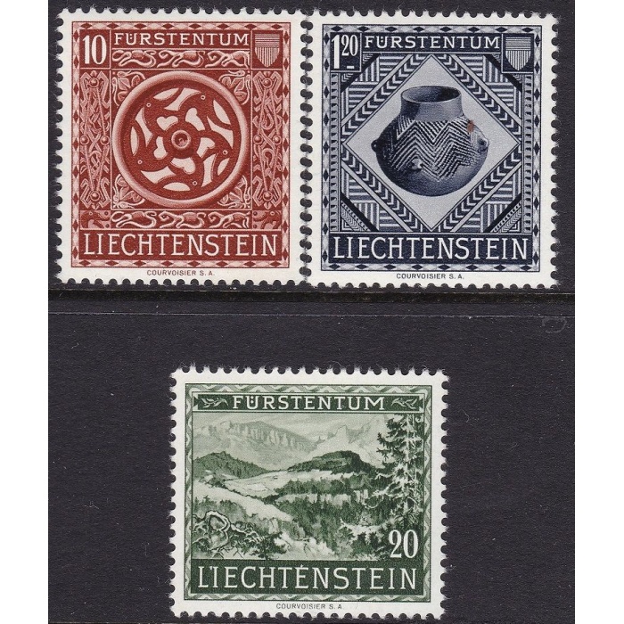 1953 Liechtenstein, n° 281/283 serie di 3 valori MNH/**