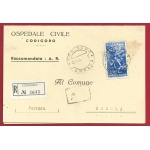 1954 Interpol n° 745 su lettera Raccomandata per Mesola (Ferrara)