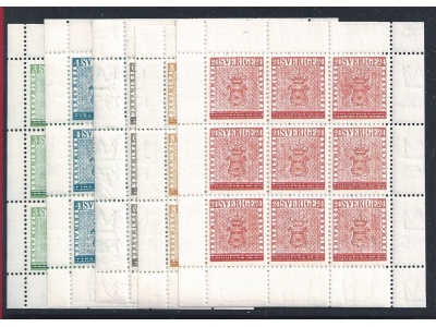 1955 SVEZIA ,  - n° 399/403 Foglietti di 9  MNH**