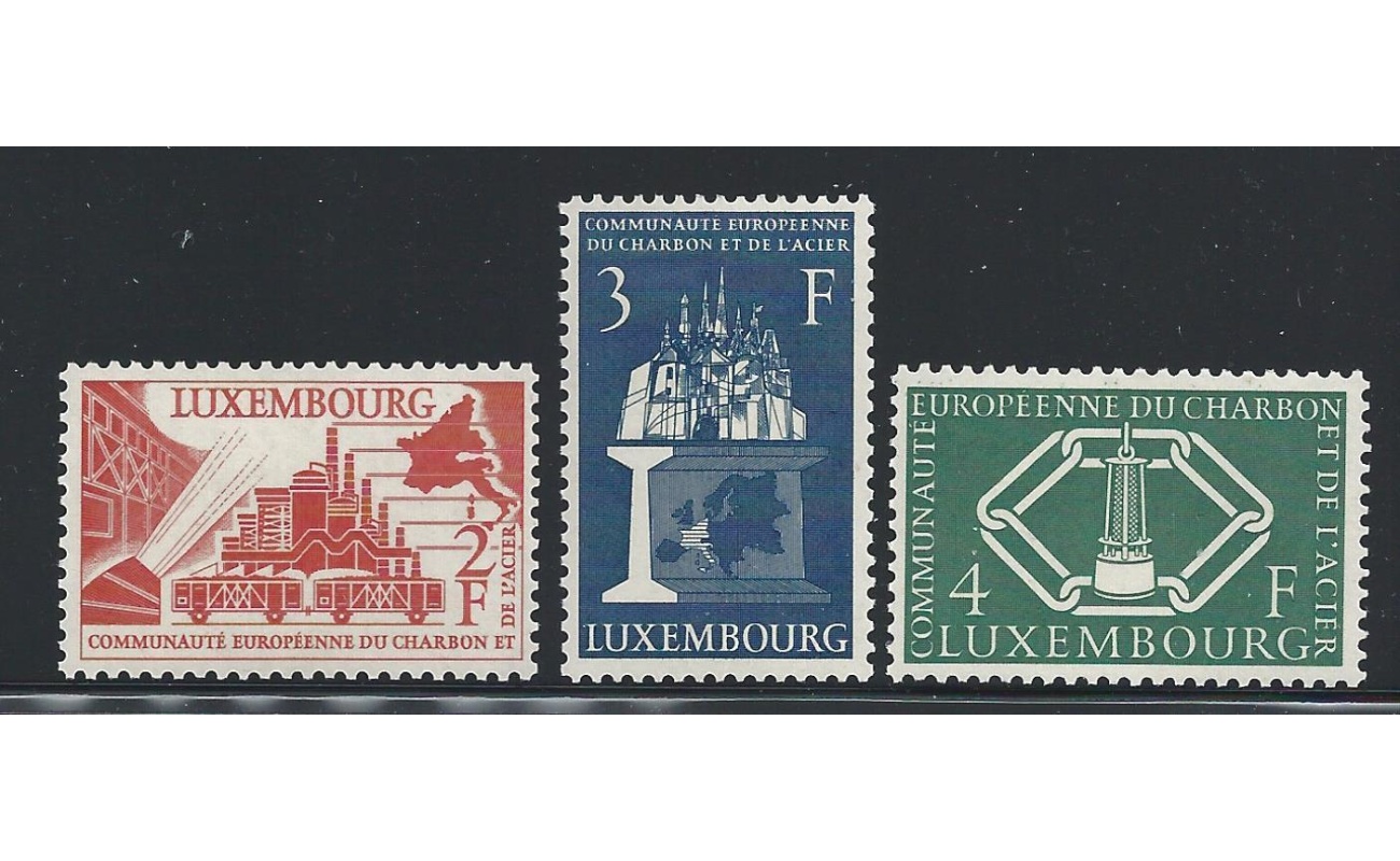 1956 Lussemburgo , Yvert n. 511/513 CECA - Comunità Europea del Carbone - MNH**