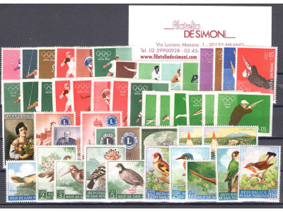 1960 San Marino, Annata Completa , francobolli nuovi , 33 valori + 3 Foglietti -  MNH**