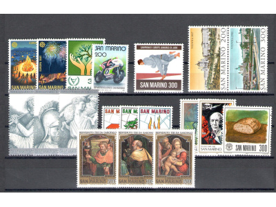 1981 San Marino, Annata Completa , francobolli nuovi 19 valori + 1 foglietti - MNH**