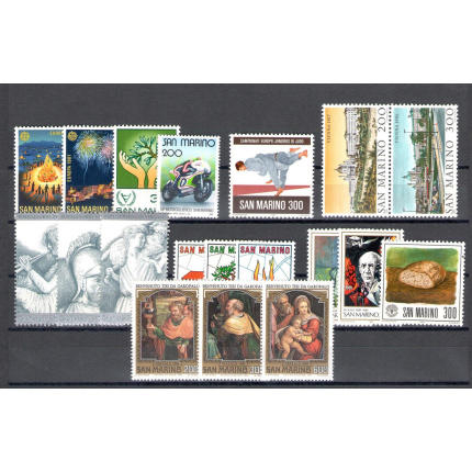 1981 San Marino, Annata Completa , francobolli nuovi 19 valori + 1 foglietti - MNH**