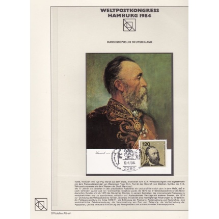 1984 GERMANIA - XIX WELTPOSTKONGRESS HAMBURG / OFFIZIELLES ALBUM 70 BLATTER