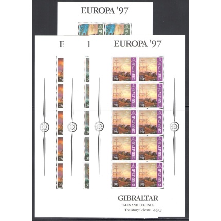 1997 EUROPA CEPT Gibilterra/Gibraltar 4 Minifogli di 10 valori MNH**