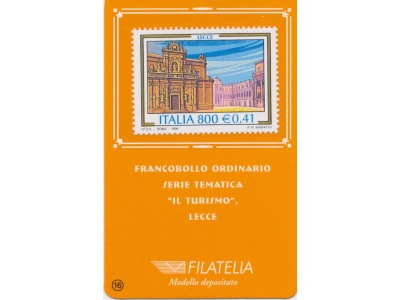 1999 Italia - Repubblica , Tessera Filatelica Turistica Lecce ,  0,41€