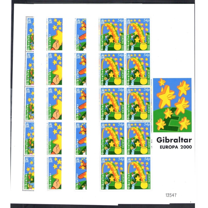 2000 EUROPA CEPT Gibilterra/Gibraltar 4 Minif 10 val "Giovani e Futuro" MNH**