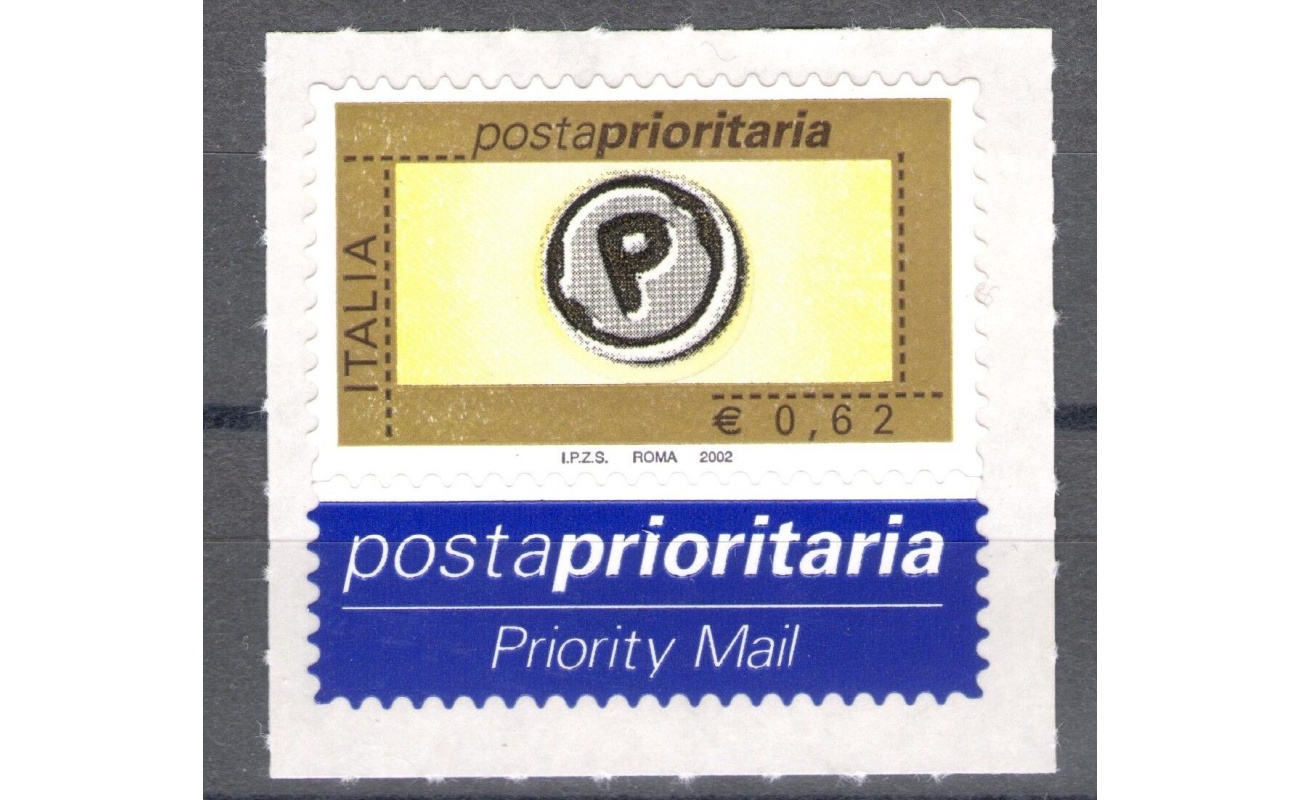 2002 Repubblica Posta Prioritaria 0.62 cent giallo nero grigio n° 2633 MNH**
