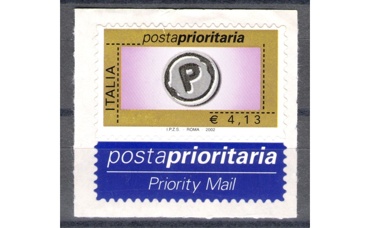 2002 Repubblica Posta Prioritaria 4,13 € viola oro nero grigio n° 2638 MNH**