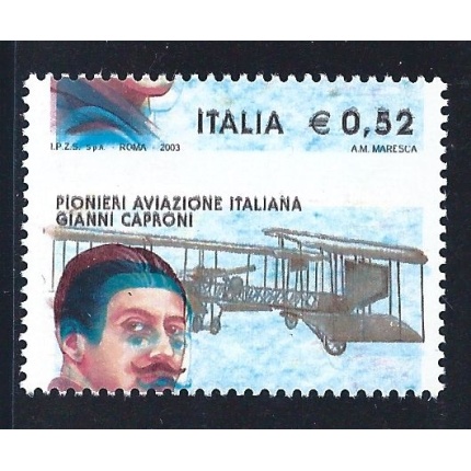 2003 REPUBBLICA, n° 2704 Gianni Caproni € 0.52 MNH** INTERESSANTE VARIETA'