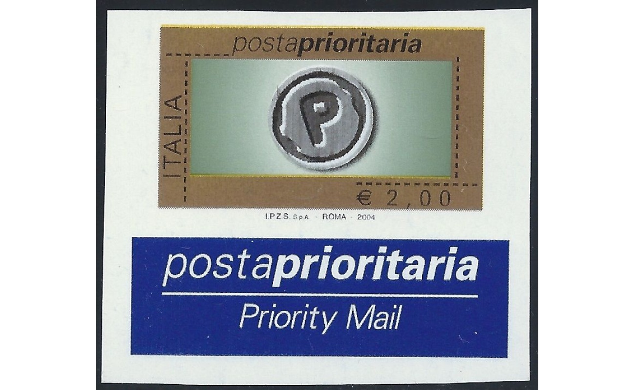 2004 Repubblica Posta Prioritaria 2 € non dentellato n° 2809 Ba MNH**