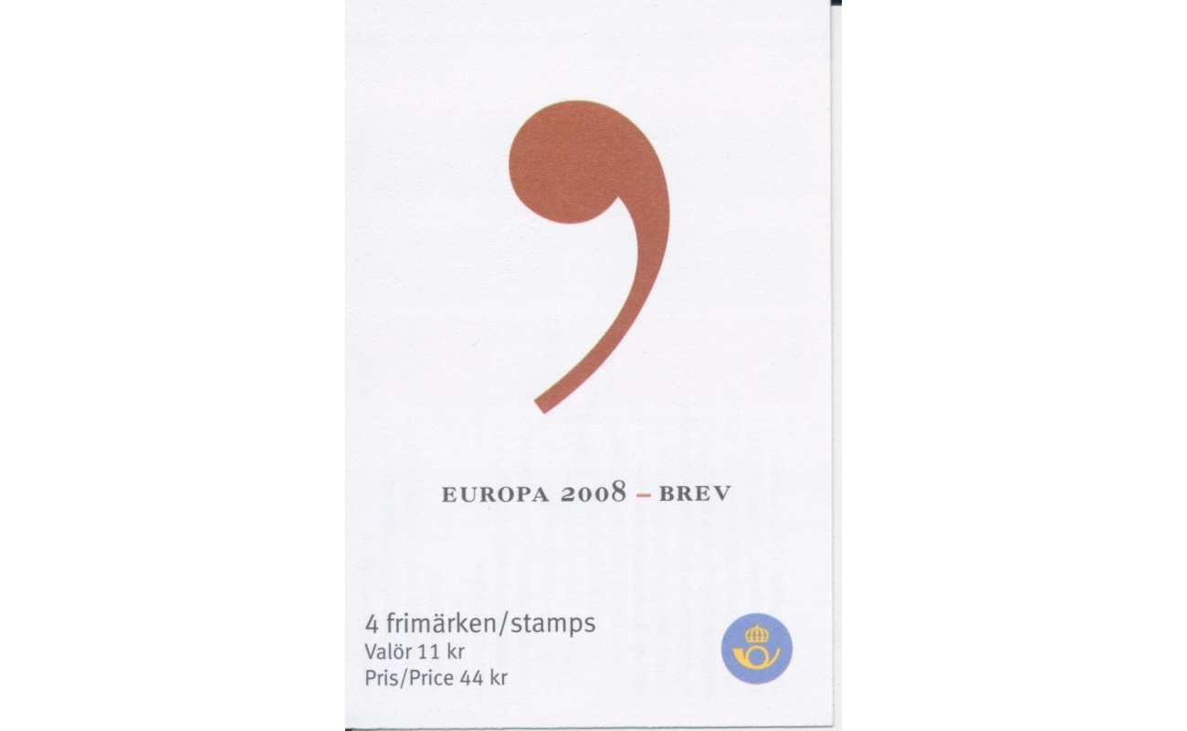 2008 EUROPA CEPT  Svezia  Libretto  "La Lettera"  MNH**