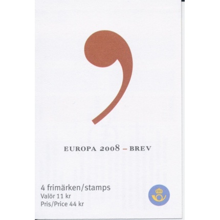 2008 EUROPA CEPT  Svezia  Libretto  "La Lettera"  MNH**