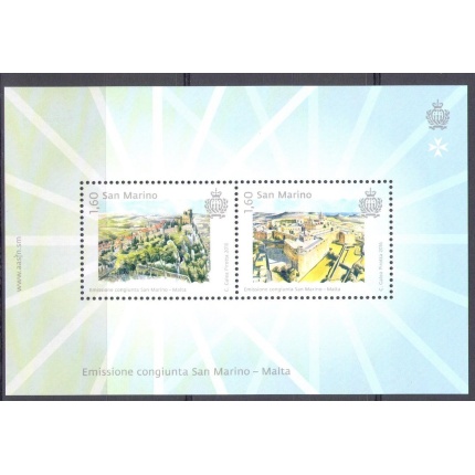 2016 San Marino, Foglietto Fortezze E.Congiunta con Monaco BF 139 MNH**