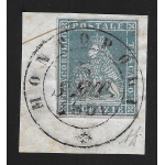 1851-52 Toscana, n° 5 2 crazie azzurro chiaro Certificato Enzo Diena