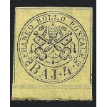 1852 Stato Pontificio, 4 baj gialli n° 5A Firma Bolaffi MLH*