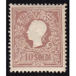 1858 LOMBARDO VENETO, n° 26b 10s. bruno scuro I° tipo  MLH/*