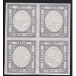1861 PROVINCE NAPOLETANE, n° 24a  50 grana grigio  MNH/** QUARTINA