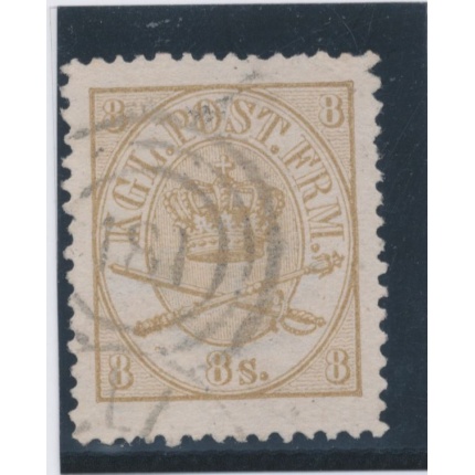 1864/70 Danimarca/Denmark - n° 14 bistro 8s  Usato