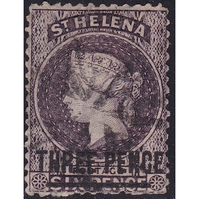 1868  ST. HELENA  - SG 11 3d. deep dull purple  USED