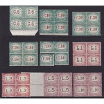 1897-1919 SAN MARINO, Tasse n° 1/9 SERIE IN QUARTINA  MNH/**