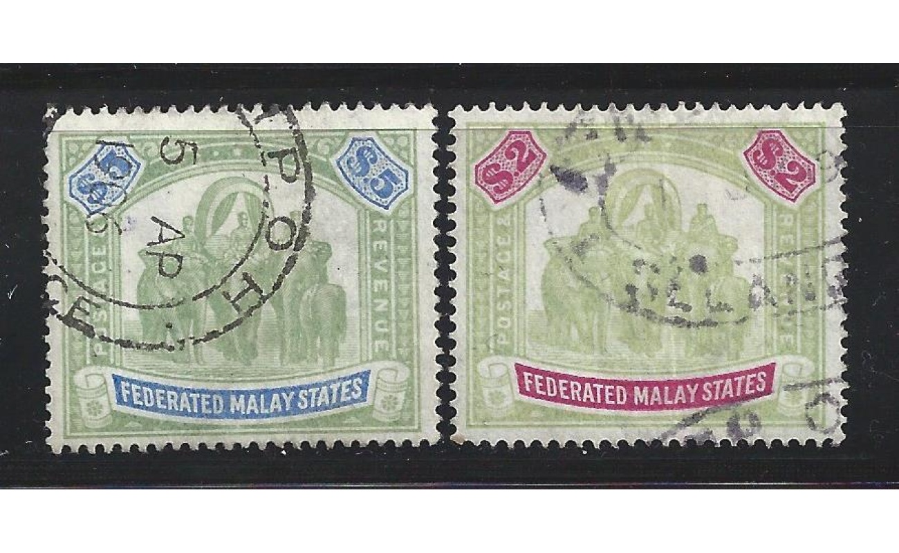 1900 FEDERATED MALAY STATES - SG n° 24/25 2 valori USATI